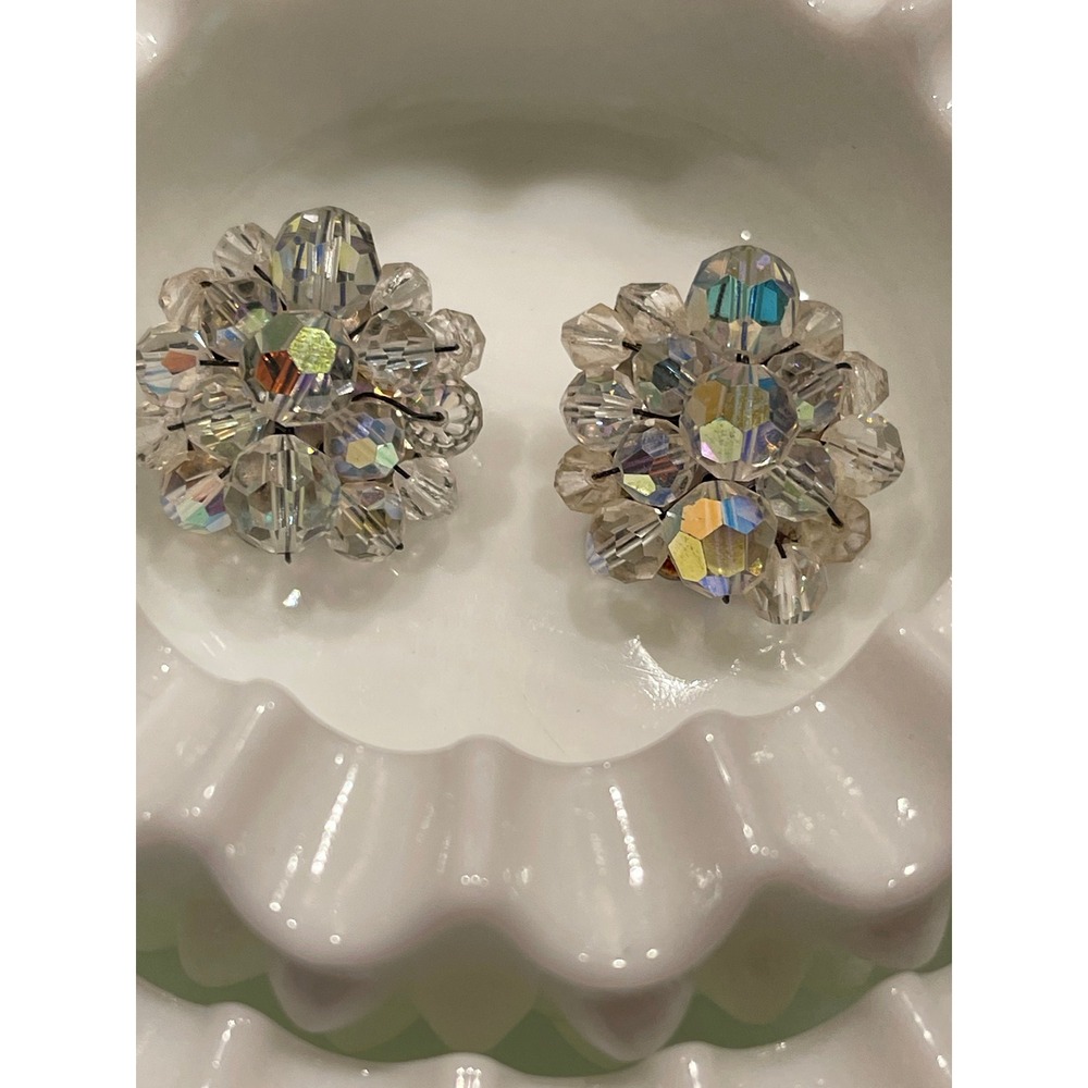 Vintage Crystal Beaded Earning - Clip On